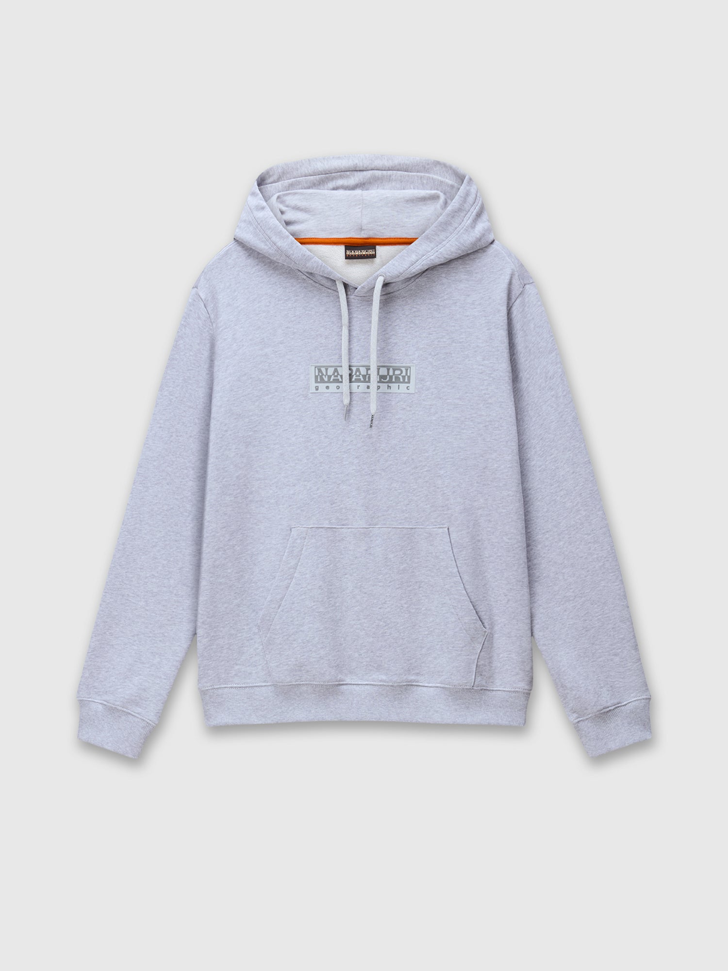 Napapijri Box Logo French Terry Hoodie Light Grey Mel from Saxumo.com