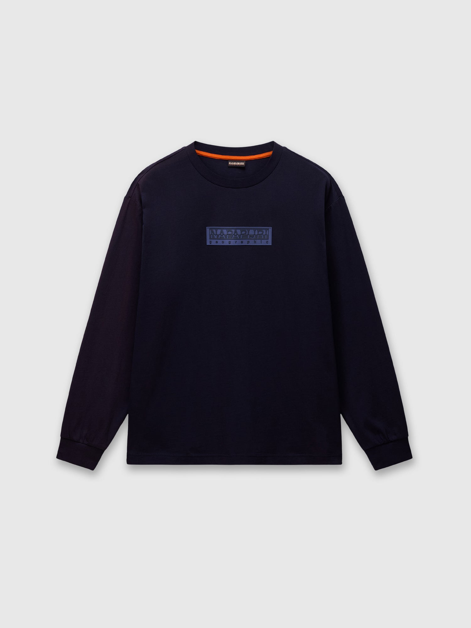 Napapijri Box Logo Long Sleeve T-Shirt Blu Marine from Saxumo.com