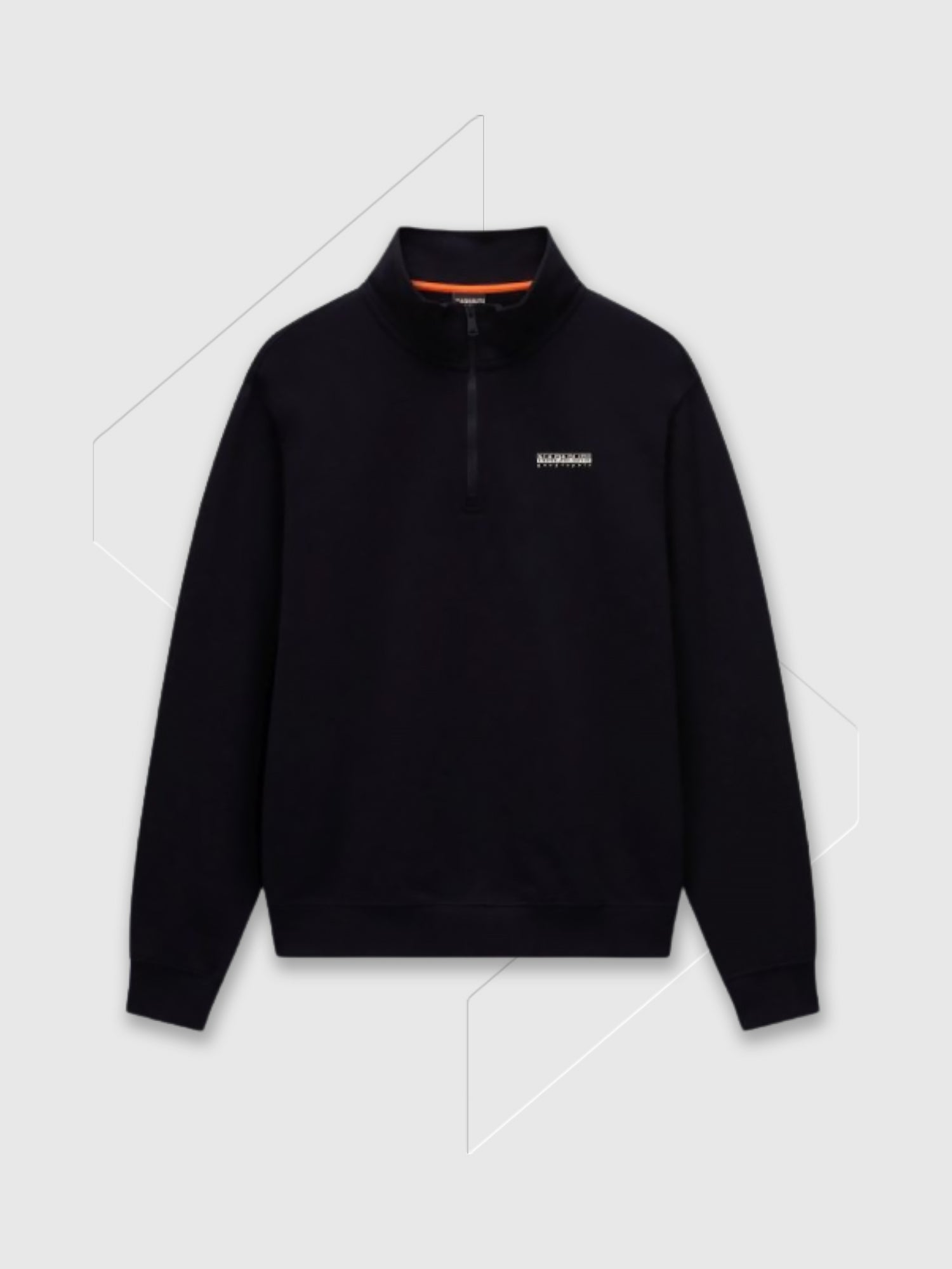 Napapijri Small Box Logo Half Zip Black from Saxumo.com