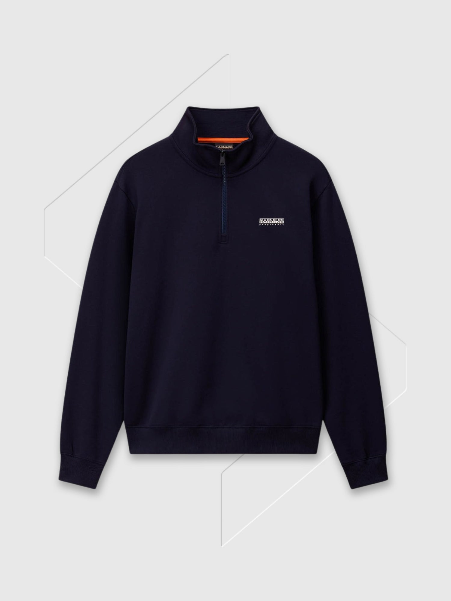 Napapijri Small Box Logo Half Zip Blu Marine from Saxumo.com