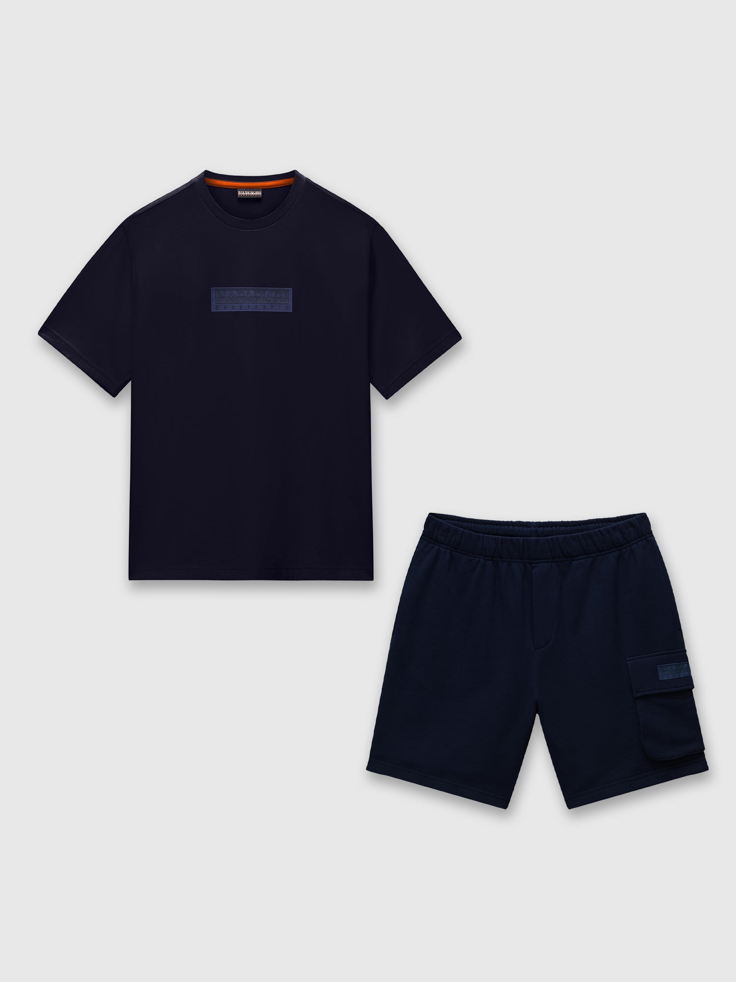 Napapijri Small Box Logo Short Sleeve T-Shirt/Cargo Short Set Blu Marine from Saxumo.com