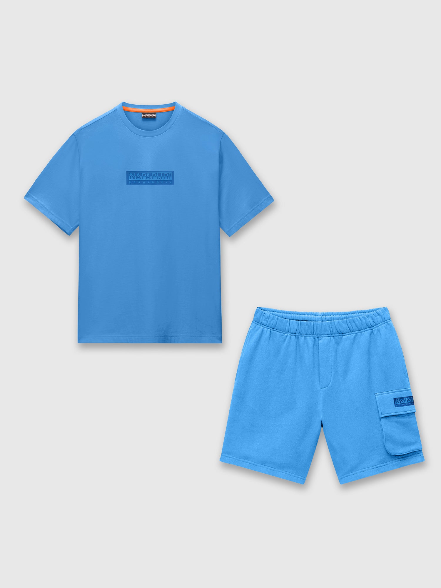 Napapijri Small Box Logo Short Sleeve T-Shirt/Short Set Blue Jasper from Saxumo.com