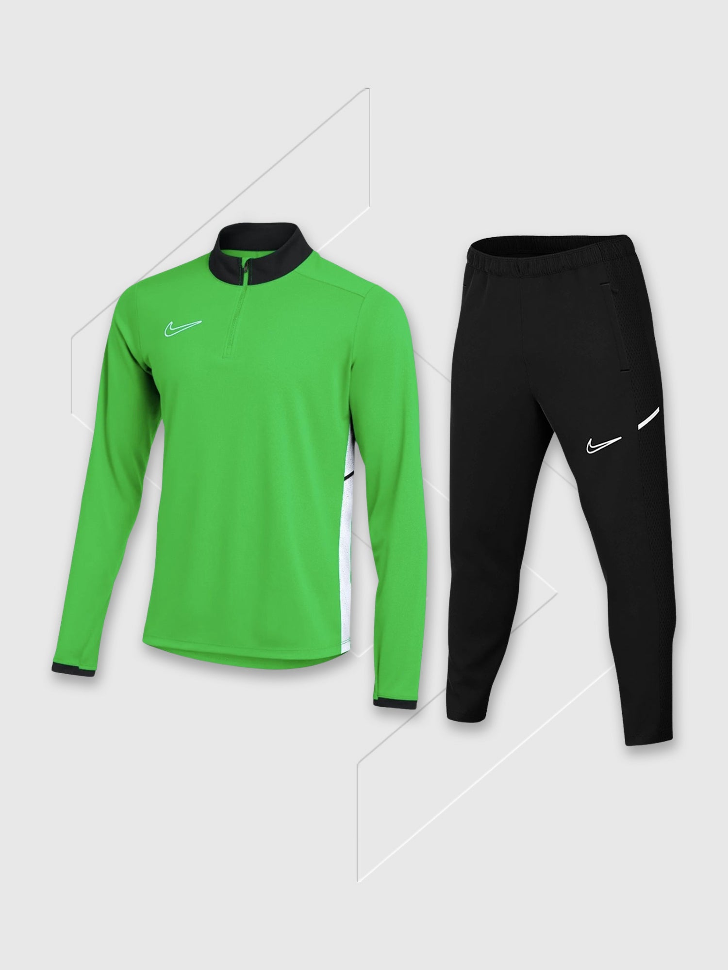Nike Academy Dri-FIT 1/4 Zip Drill Top/Pant Set Green/Black Junior from Saxumo.com
