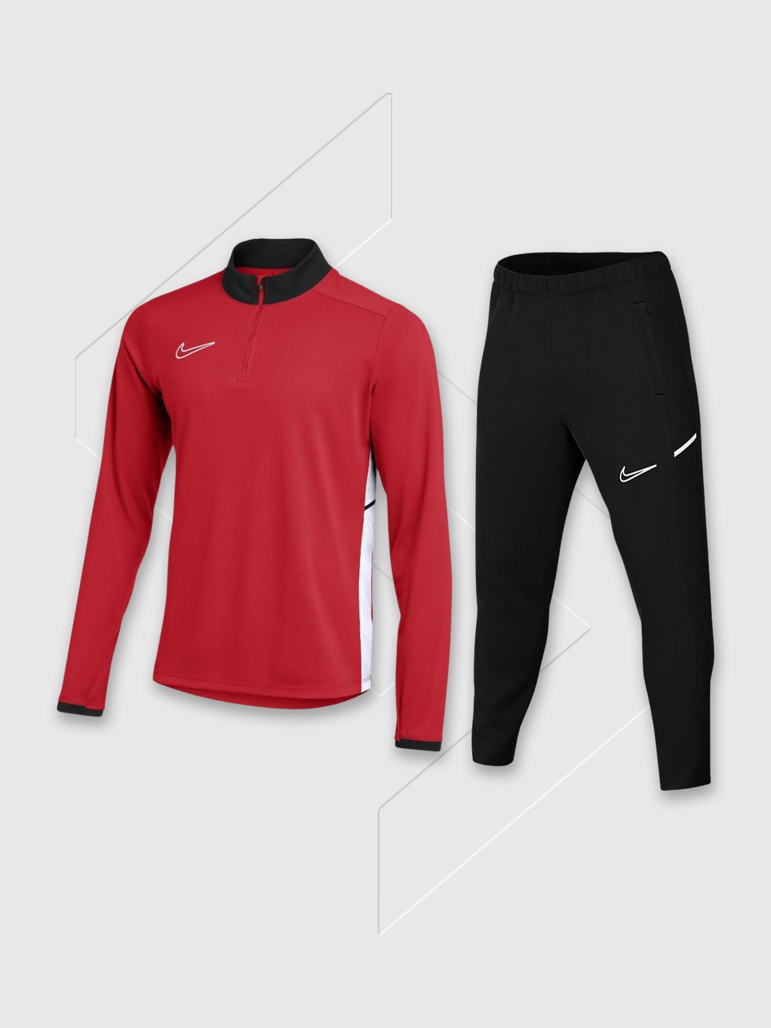 Nike Academy Dri-FIT 1/4 Zip Drill Top/Pant Set Red/Black Junior from Saxumo.com