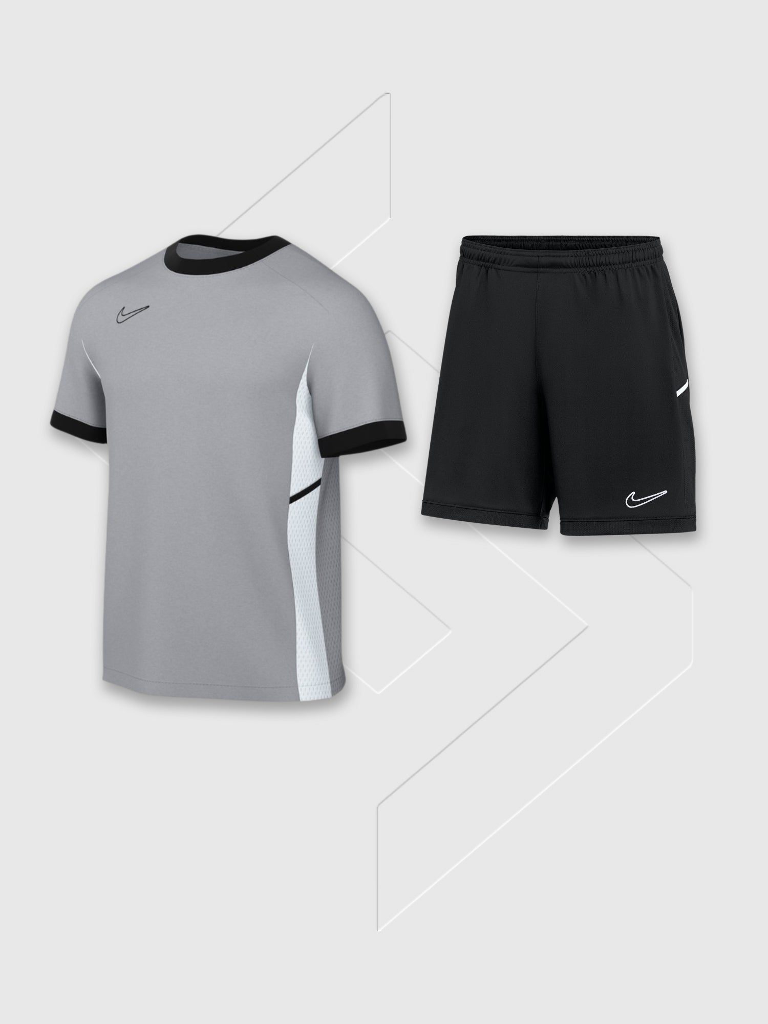 Nike Academy Dri-FIT Short Sleeve Top/Short Set Grey/Black Junior from Saxumo.com