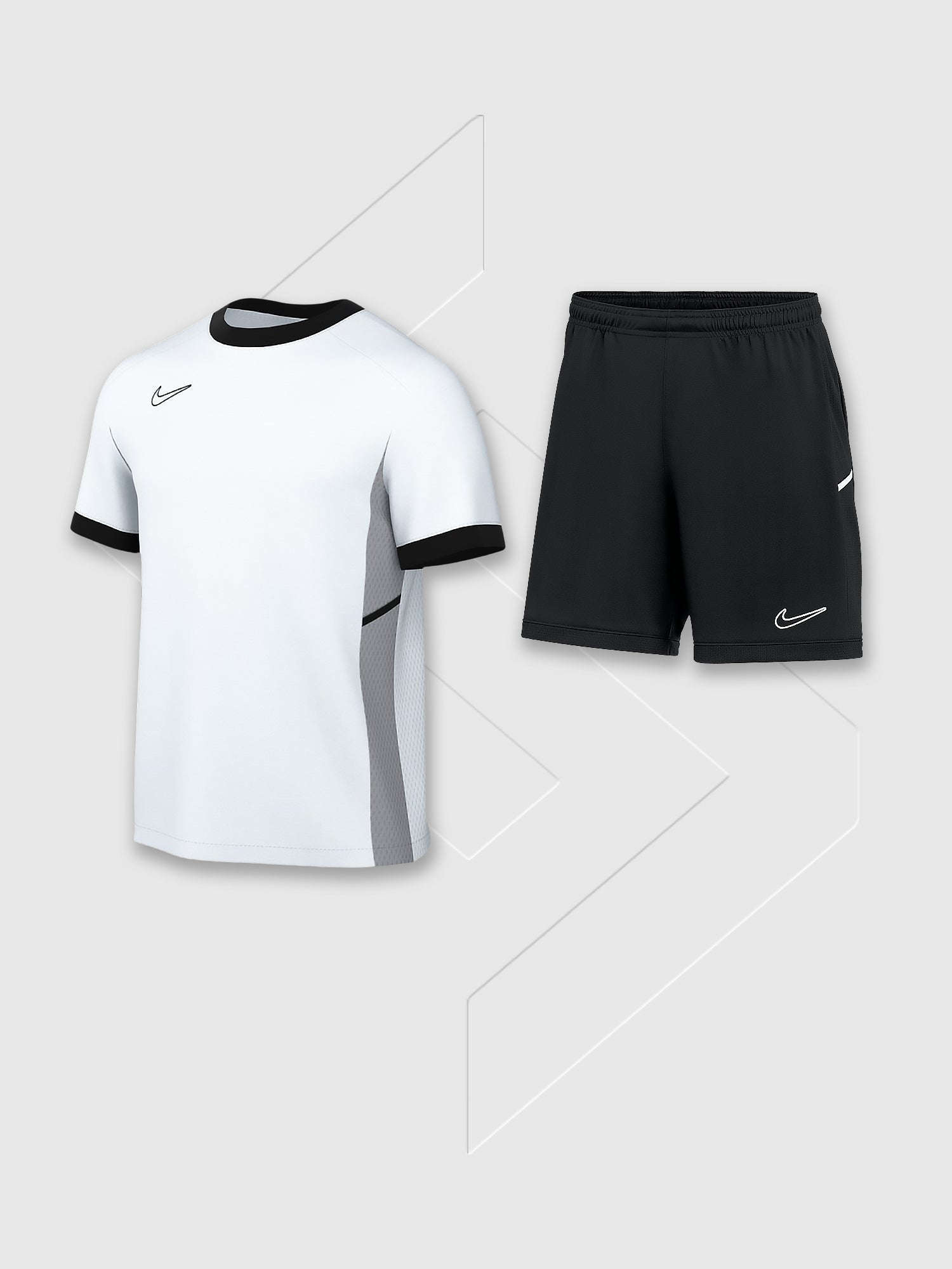 Nike Academy Dri-FIT Short Sleeve Top/Short Set White/Black Junior from Saxumo.com