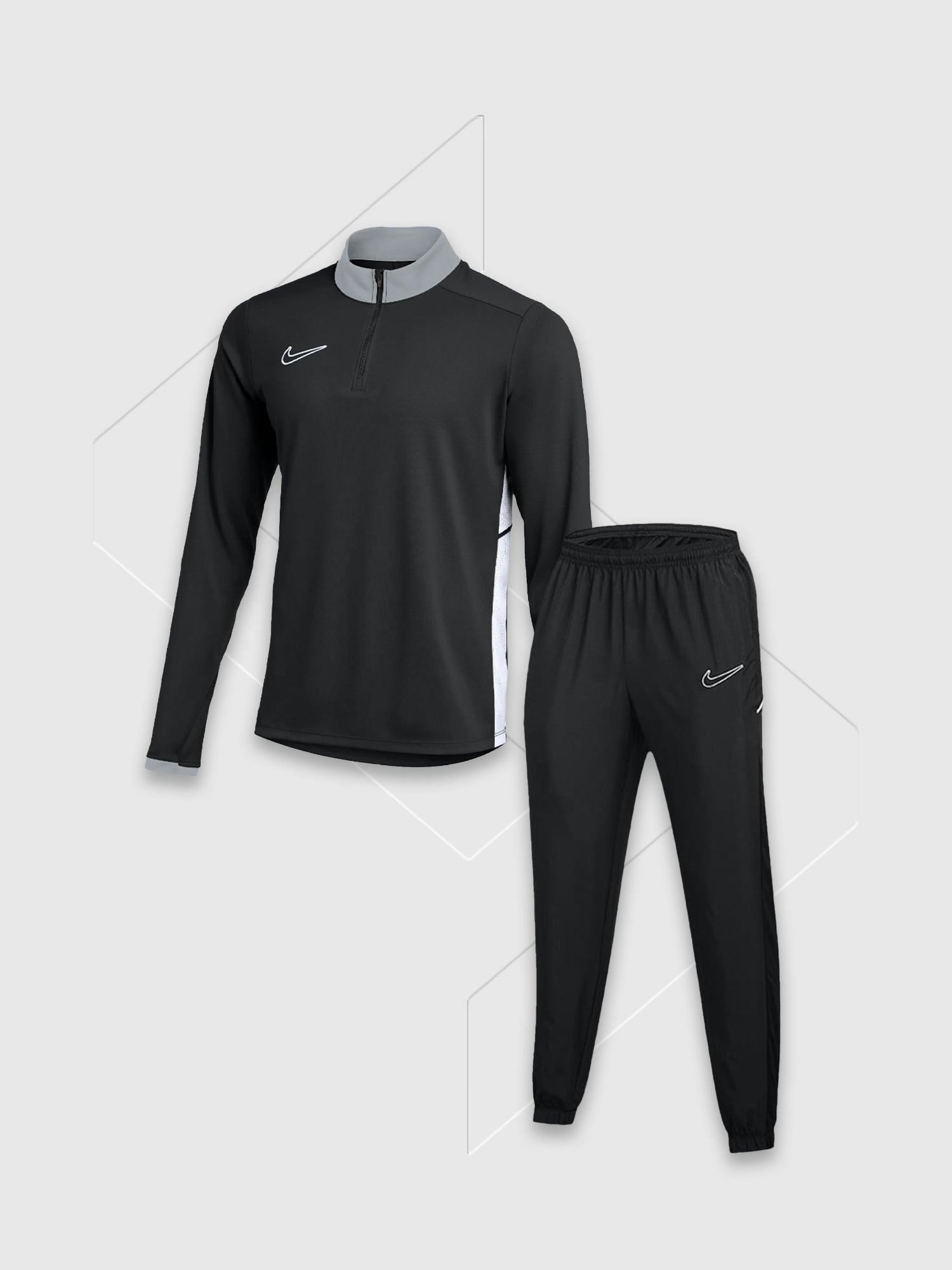 Nike Academy Drill Half Zip Top/Pant Tracksuit Set Black/Black from Saxumo