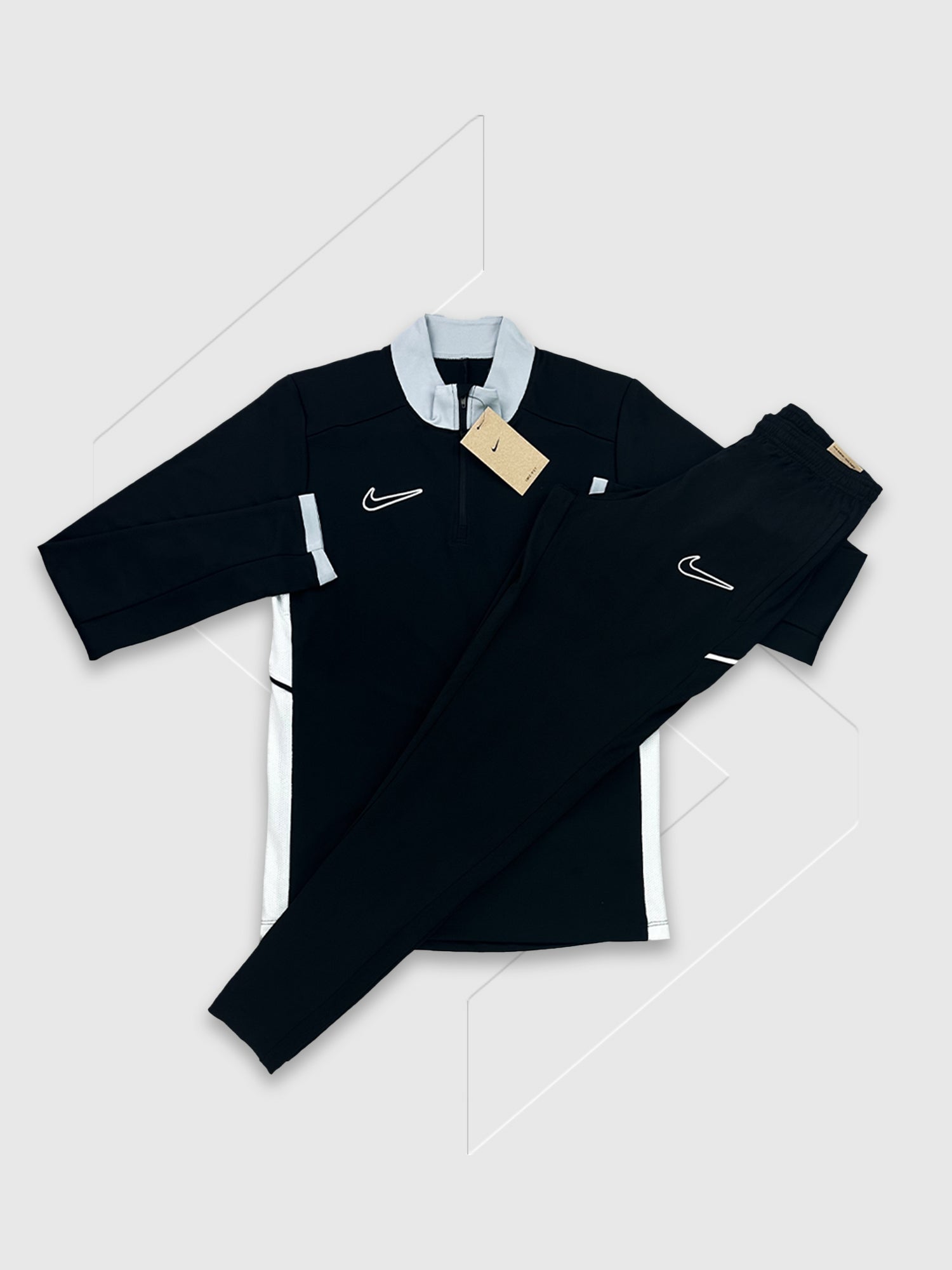Nike Academy Drill Half Zip Top/Pant Tracksuit Set Black/Black from Saxumo