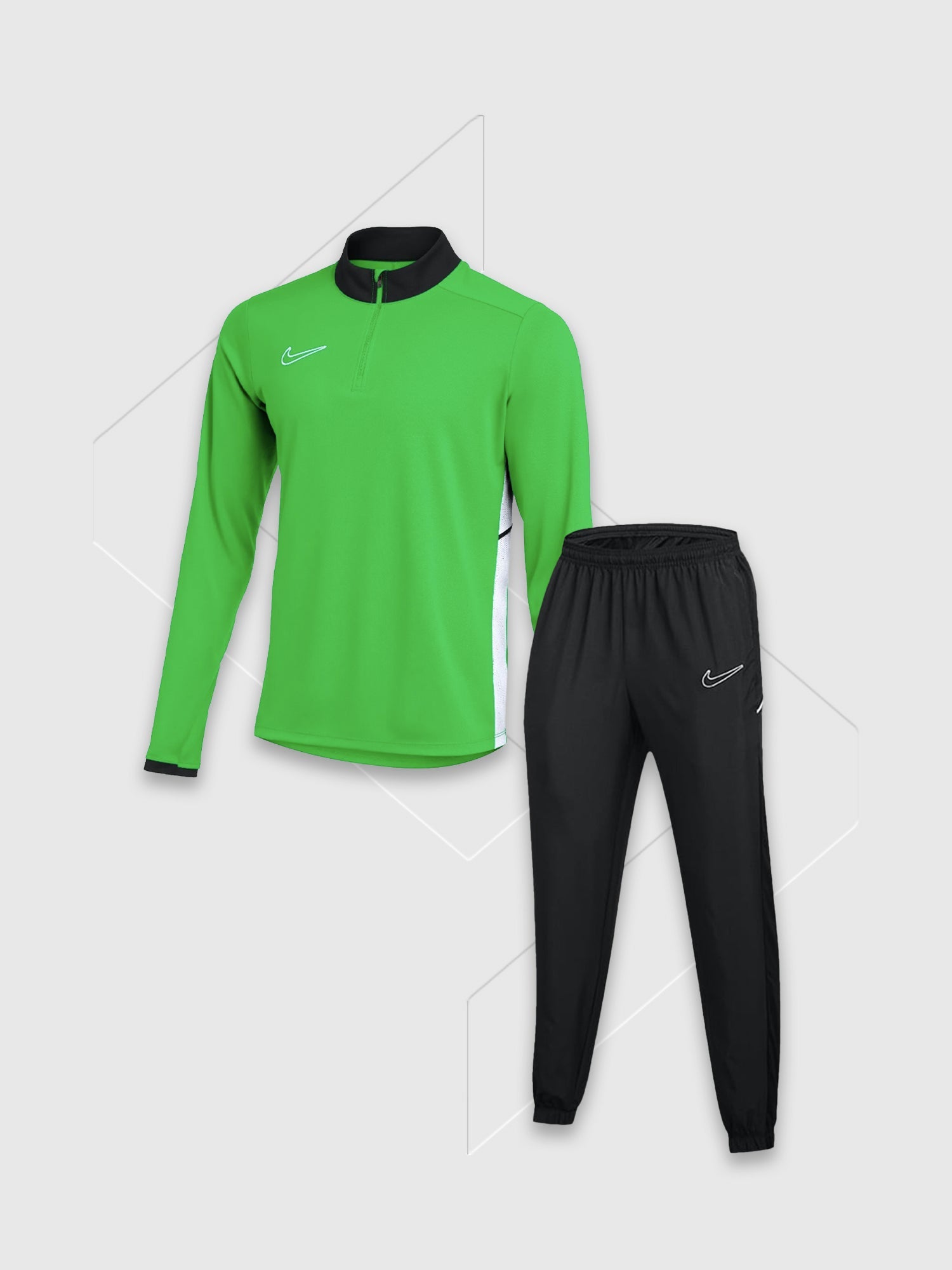 Nike Academy Drill Half Zip Top/Pant Tracksuit Set Green/Black from Saxumo