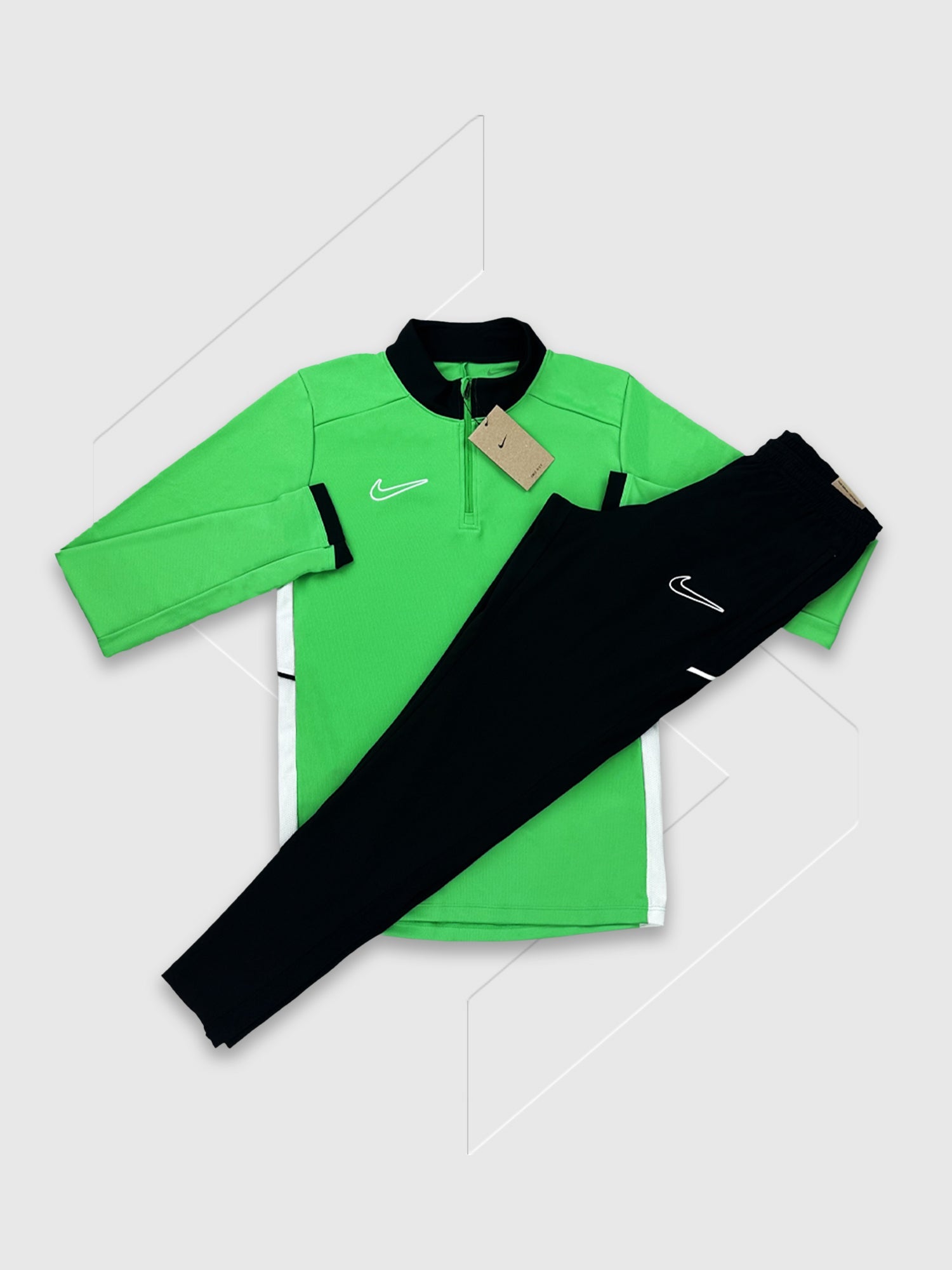Nike Academy Drill Half Zip Top/Pant Tracksuit Set Green/Black from Saxumo