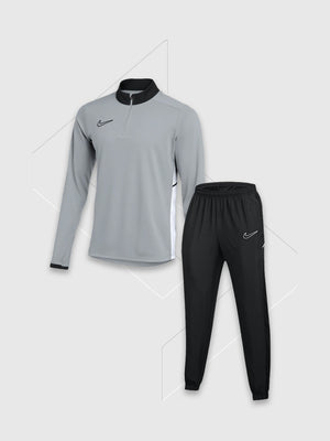 Nike Academy Drill Half Zip Top/Pant Tracksuit Set Grey/Black from Saxumo