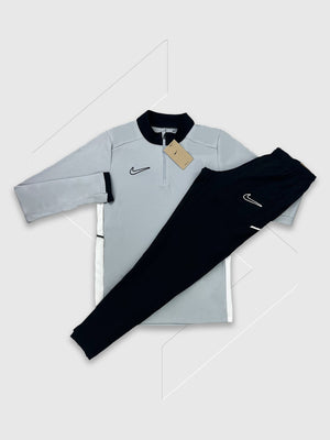 Nike Academy Drill Half Zip Top/Pant Tracksuit Set Grey/Black from Saxumo
