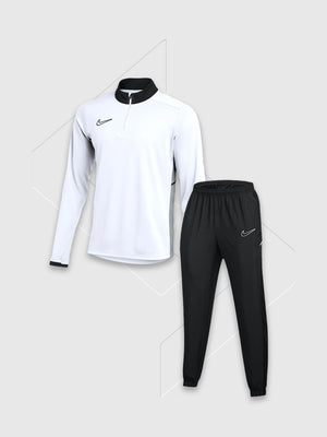 Nike Academy Drill Half Zip Top/Pant Tracksuit Set White/Black from Saxumo