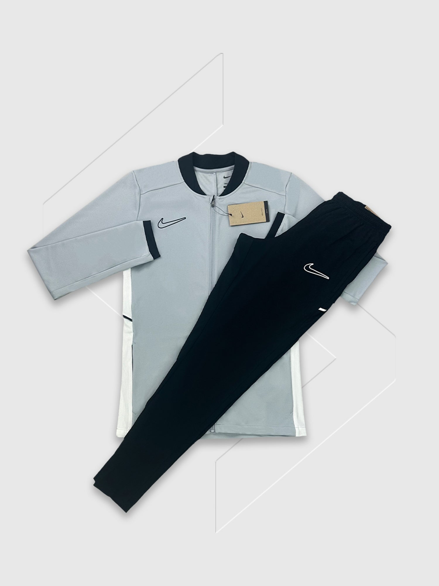 Nike Academy Full Zip Track Jacket/Pant Set Grey/Black from Saxumo