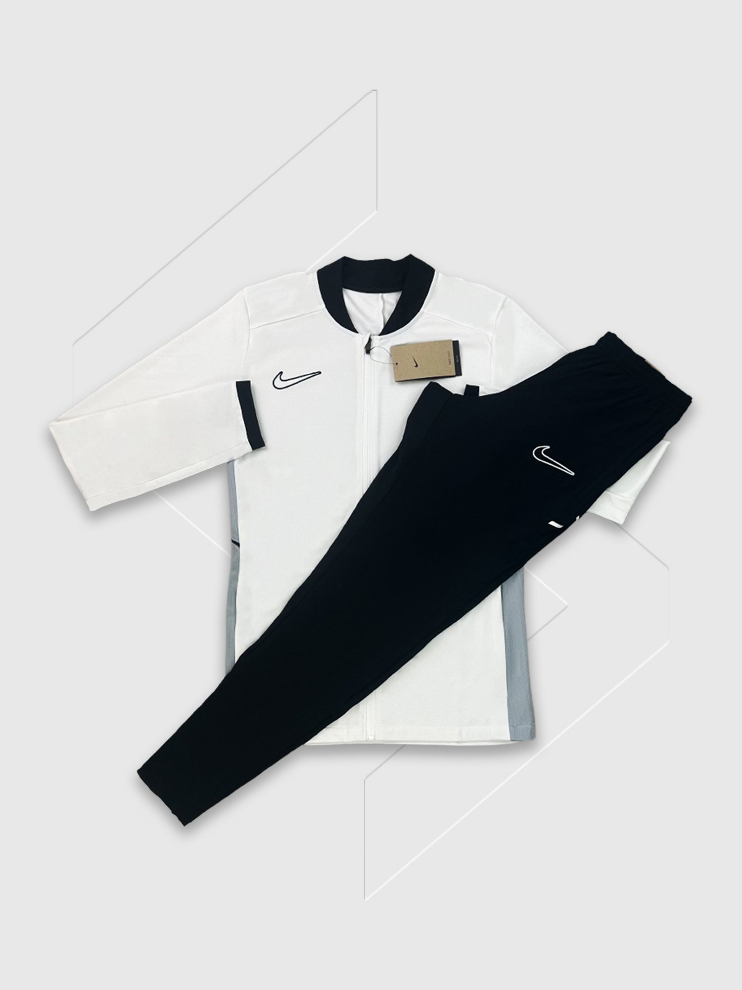 Nike Academy Full Zip Track Jacket/Pant Set White/Black from Saxumo