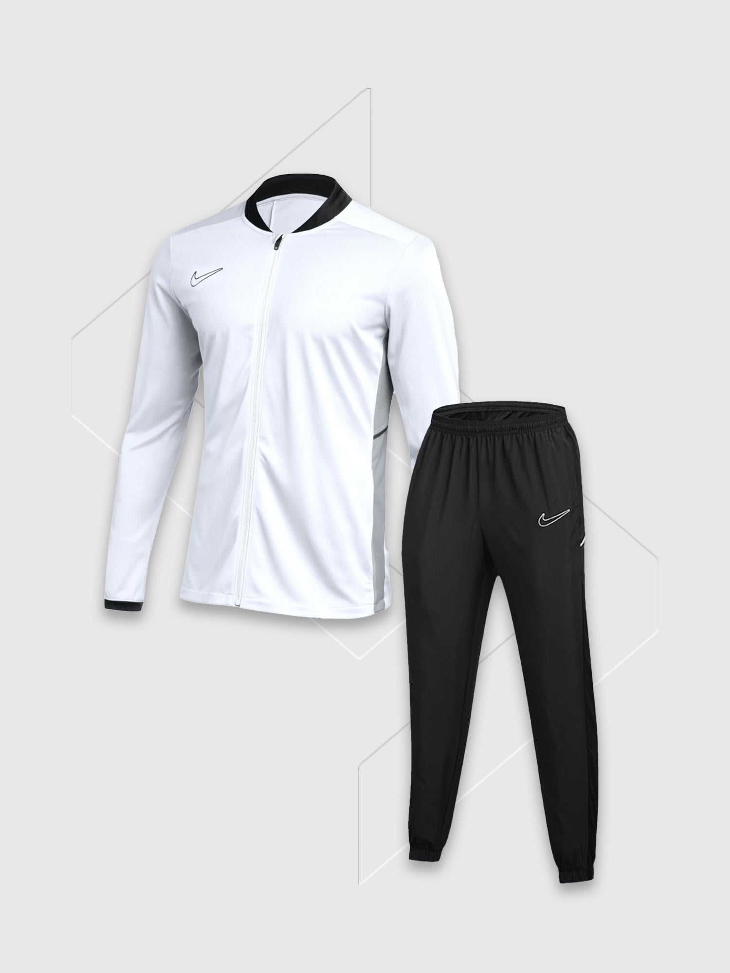 Nike Academy Full Zip Track Jacket/Pant Set White/Black from Saxumo