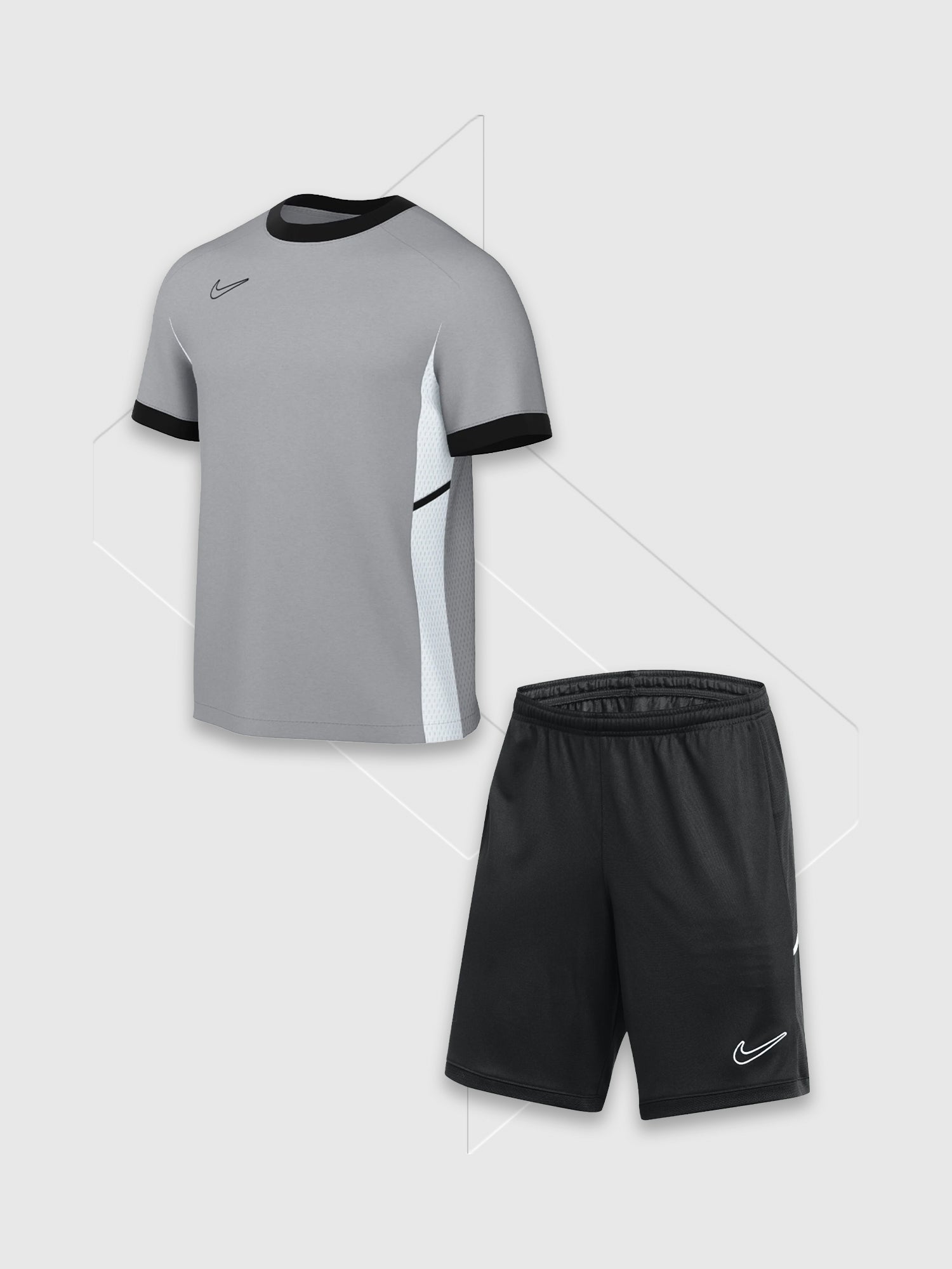 Nike Academy T-Shirt/Short Set Grey/Black from Saxumo
