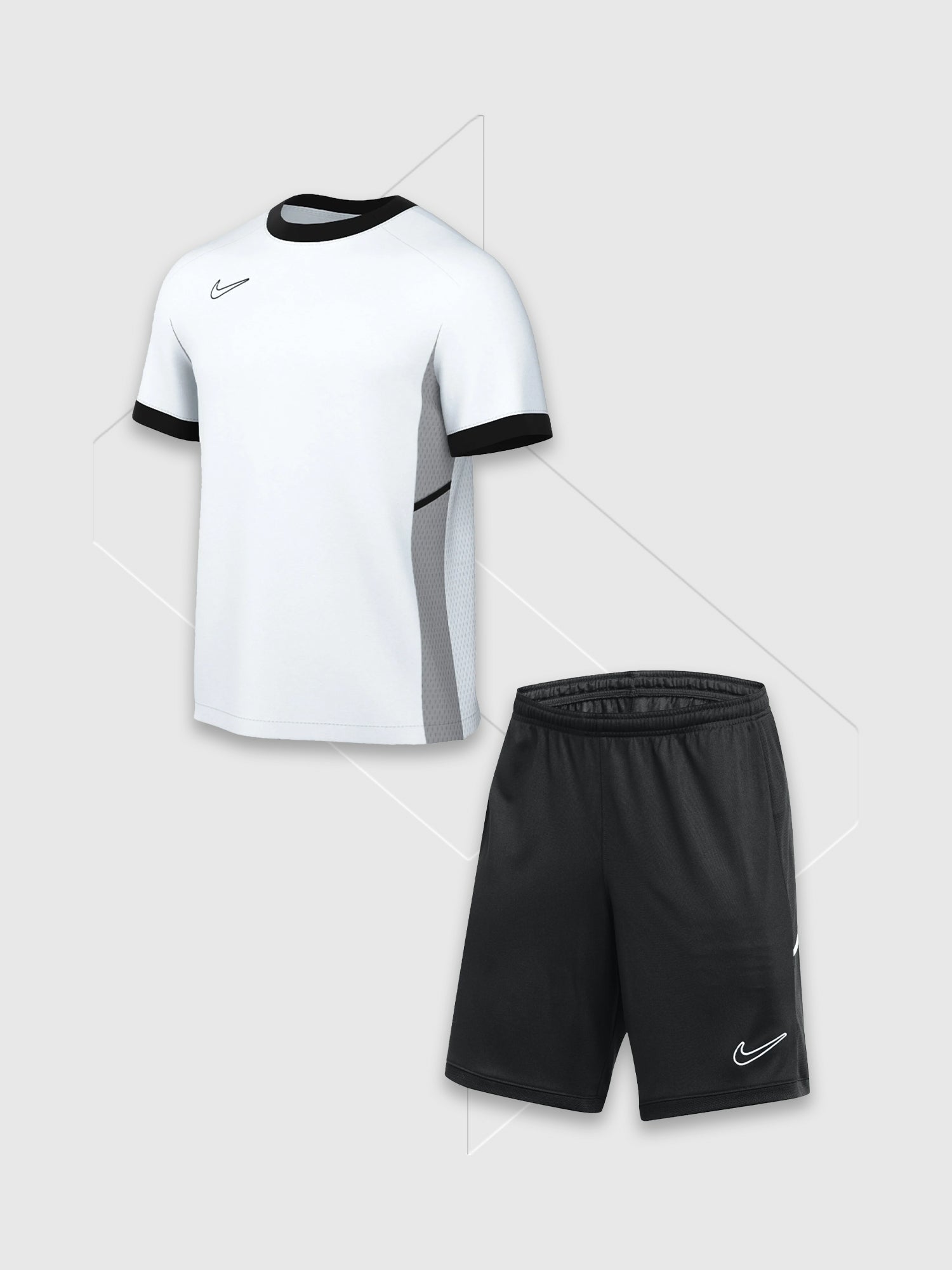 Nike Academy T-Shirt/Short Set White/Black from Saxumo