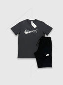 Nike Air Graphic T-shirt/Short Set Black/Charcoal from Saxumo