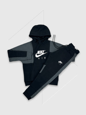Nike Air Heritage Pull Over Fleece Tracksuit Set Black/ White from Saxumo