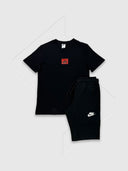 Nike Air Max Hologram T-Shirt/Short Set Black/Black from Saxumo