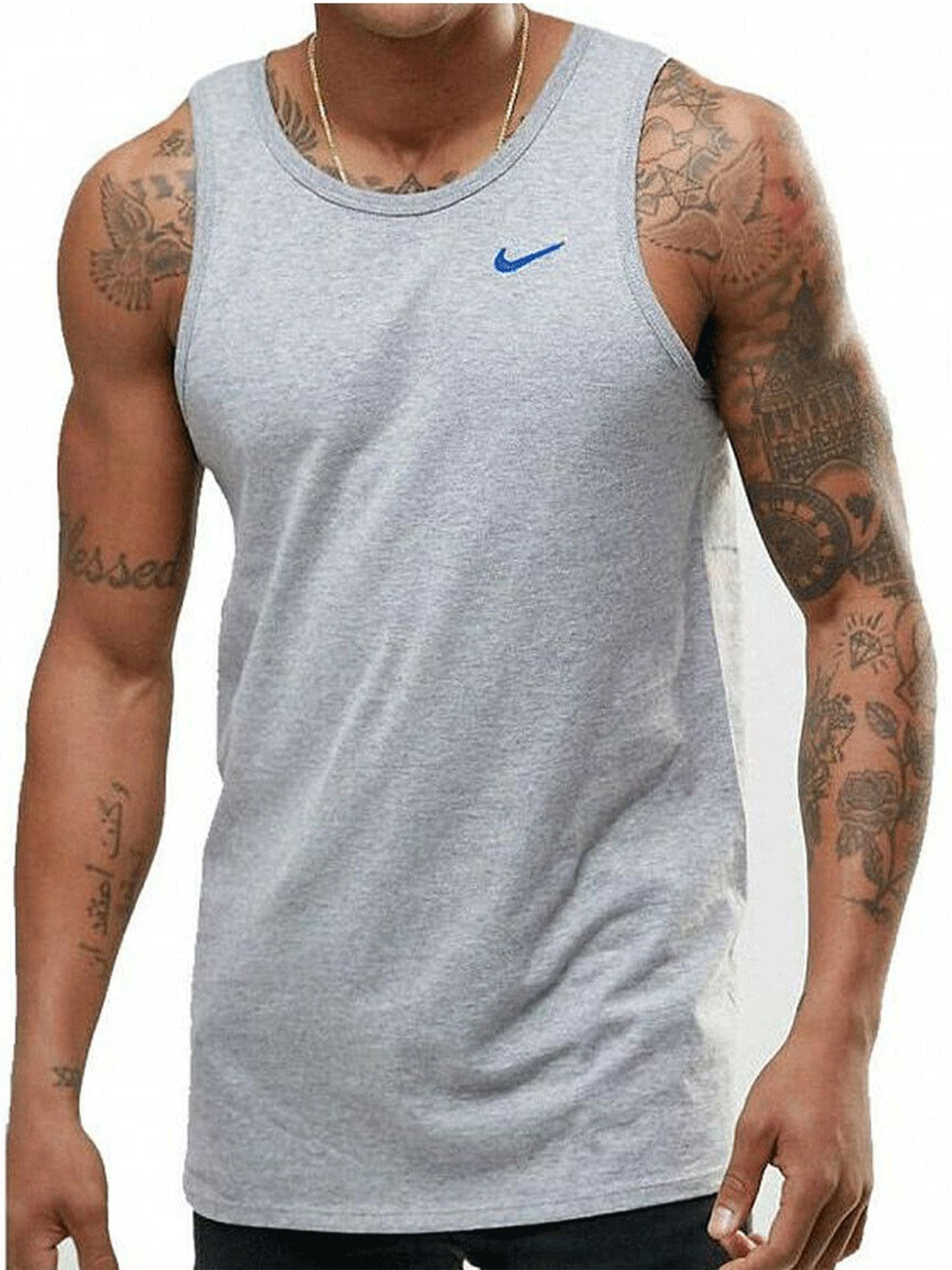 Nike Athletic Vest Top Grey/Blue from Saxumo