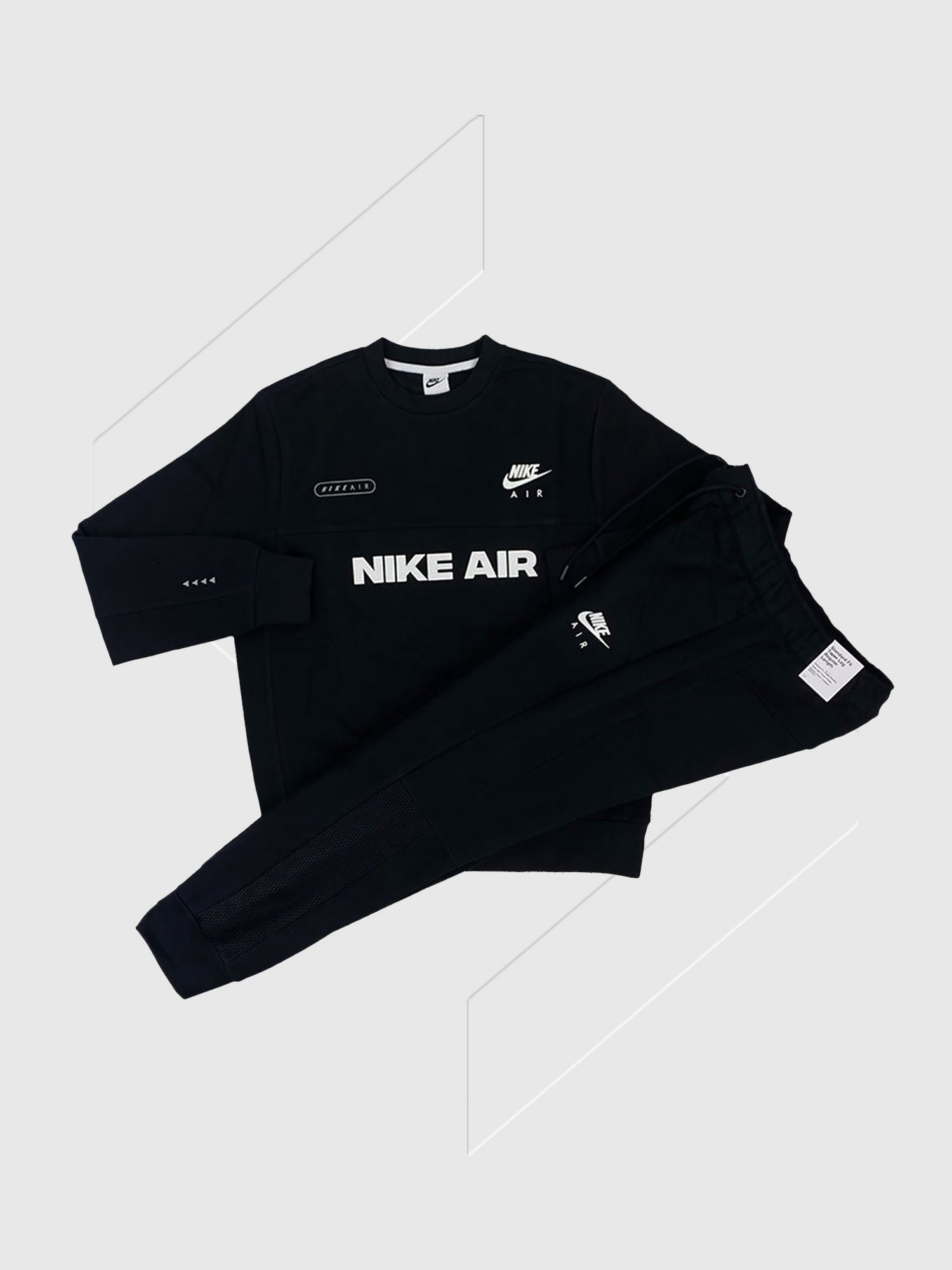 Nike Brushed Back Fleece Tracksuit Set Black/ White from Saxumo