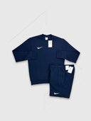 Nike Crew Neck Sweater/ Shorts Set Navy Blue from Saxumo
