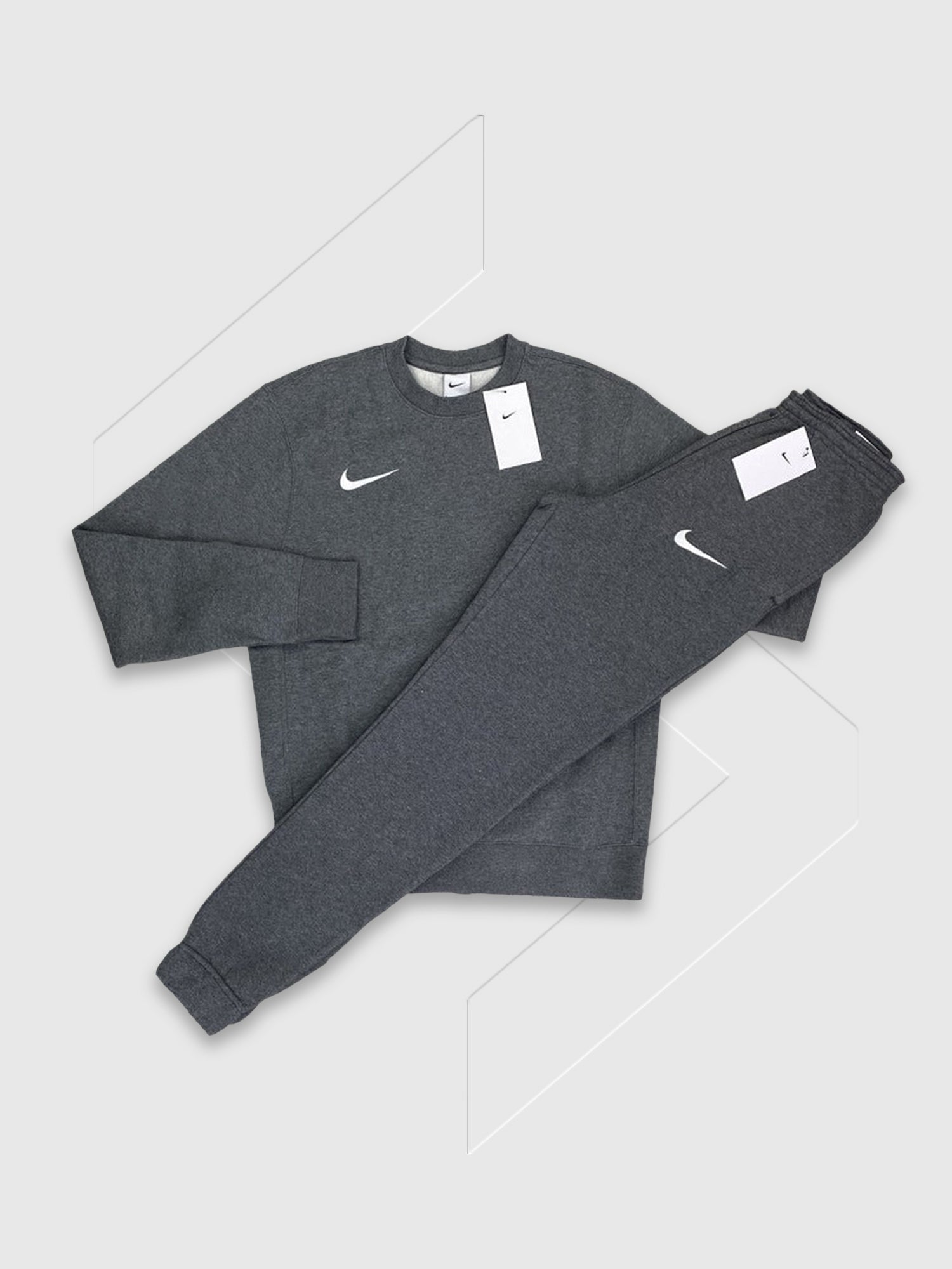 Nike Crew Neck Tracksuit Set Charcoal Grey from Saxumo