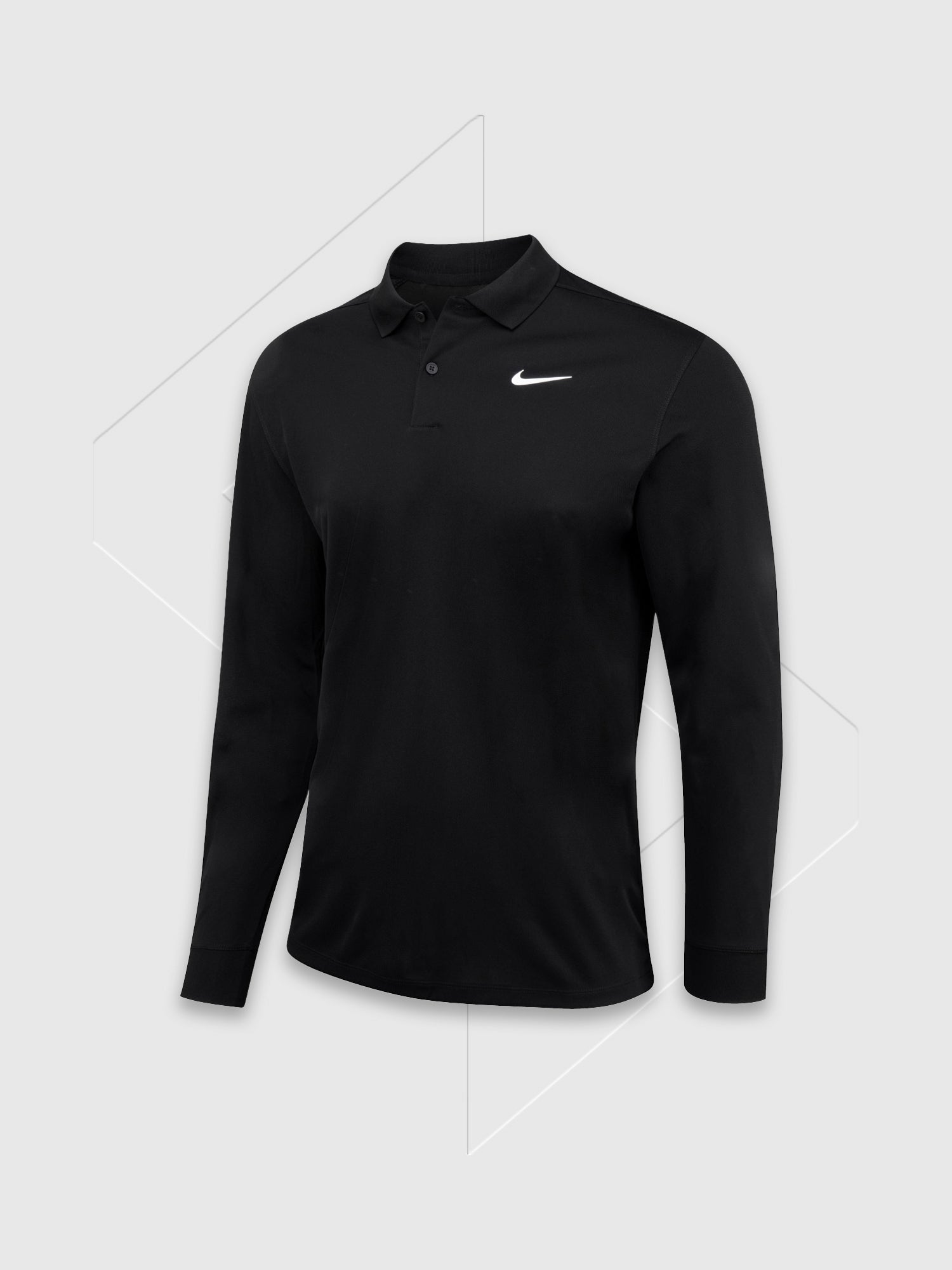 Nike Dri-FIT Victory Solid Long Sleeve Polo Black from Saxumo