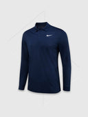 Nike Dri-FIT Victory Solid Long Sleeve Polo Navy Blue from Saxumo