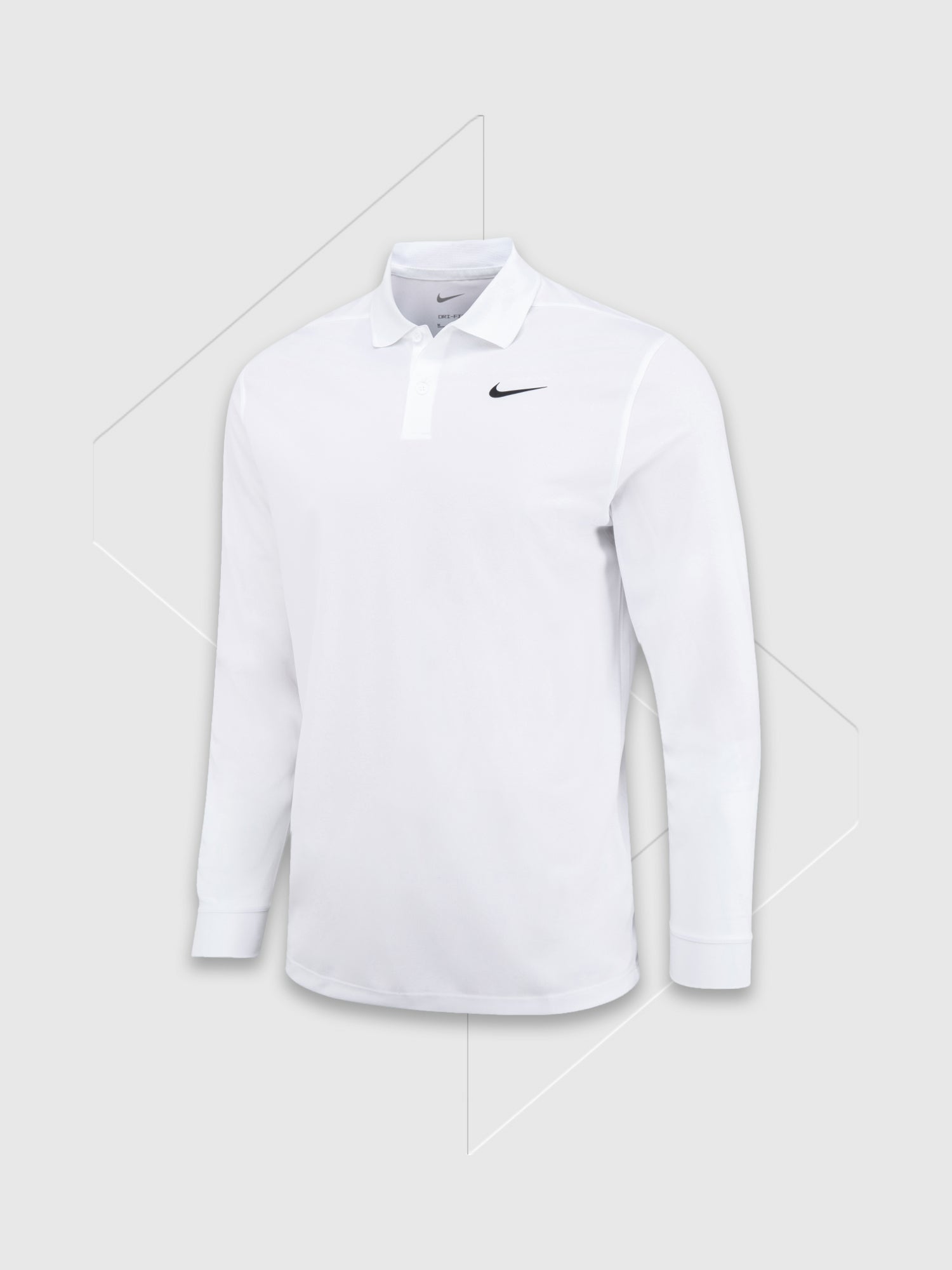 Nike Dri-FIT Victory Solid Long Sleeve Polo White from Saxumo