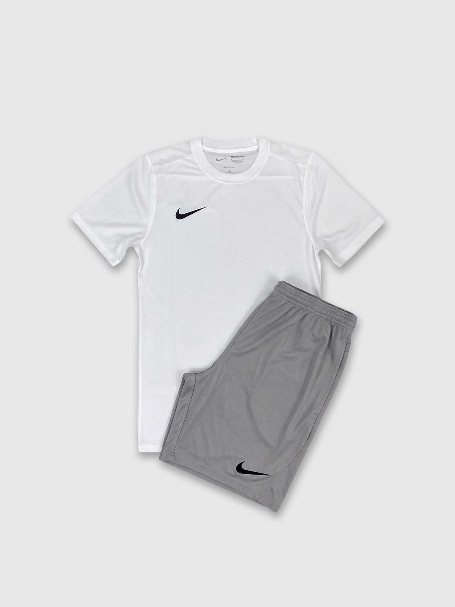 Nike Dri-Fit T-Shirt/Short Set White/Grey from Saxumo.com