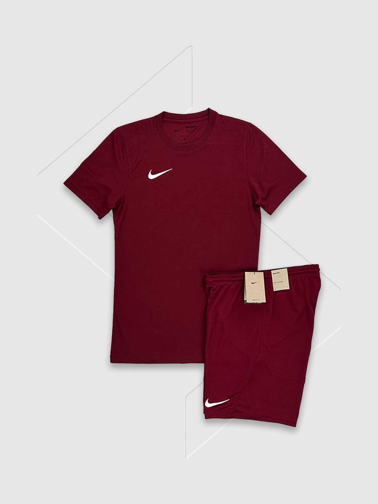 Nike Dri- Fit T-shirt/ Shorts Set Maroon Red from Saxumo