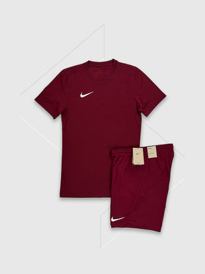 Nike Dri- Fit T-shirt/ Shorts Set Maroon Red from Saxumo
