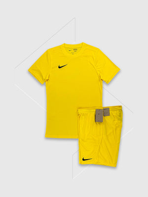 Nike Dri-Fit T-Shirt/Short Set Yellow from Saxumo