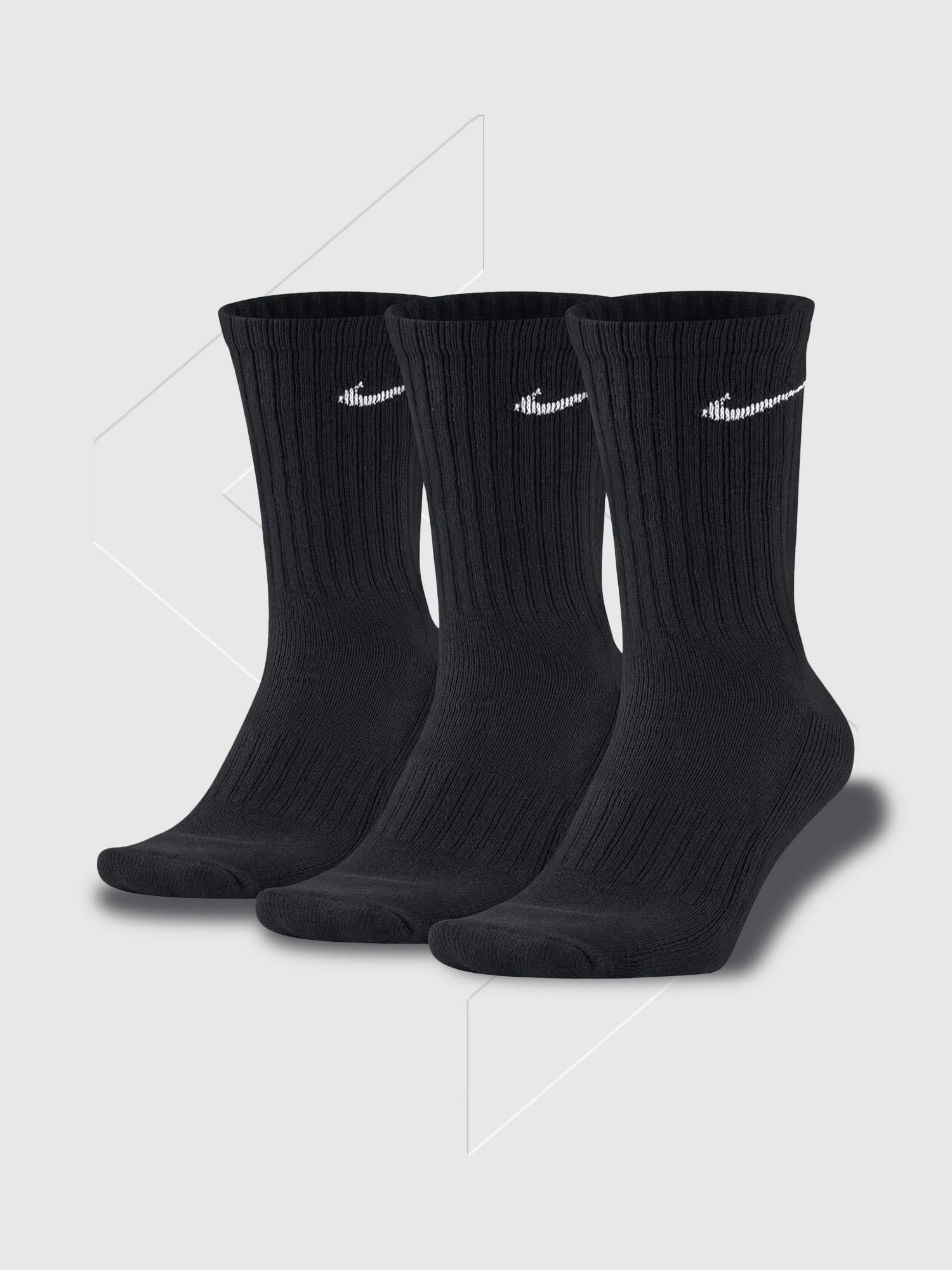 Nike Everyday Crew Socks 3 Pack Black from Saxumo