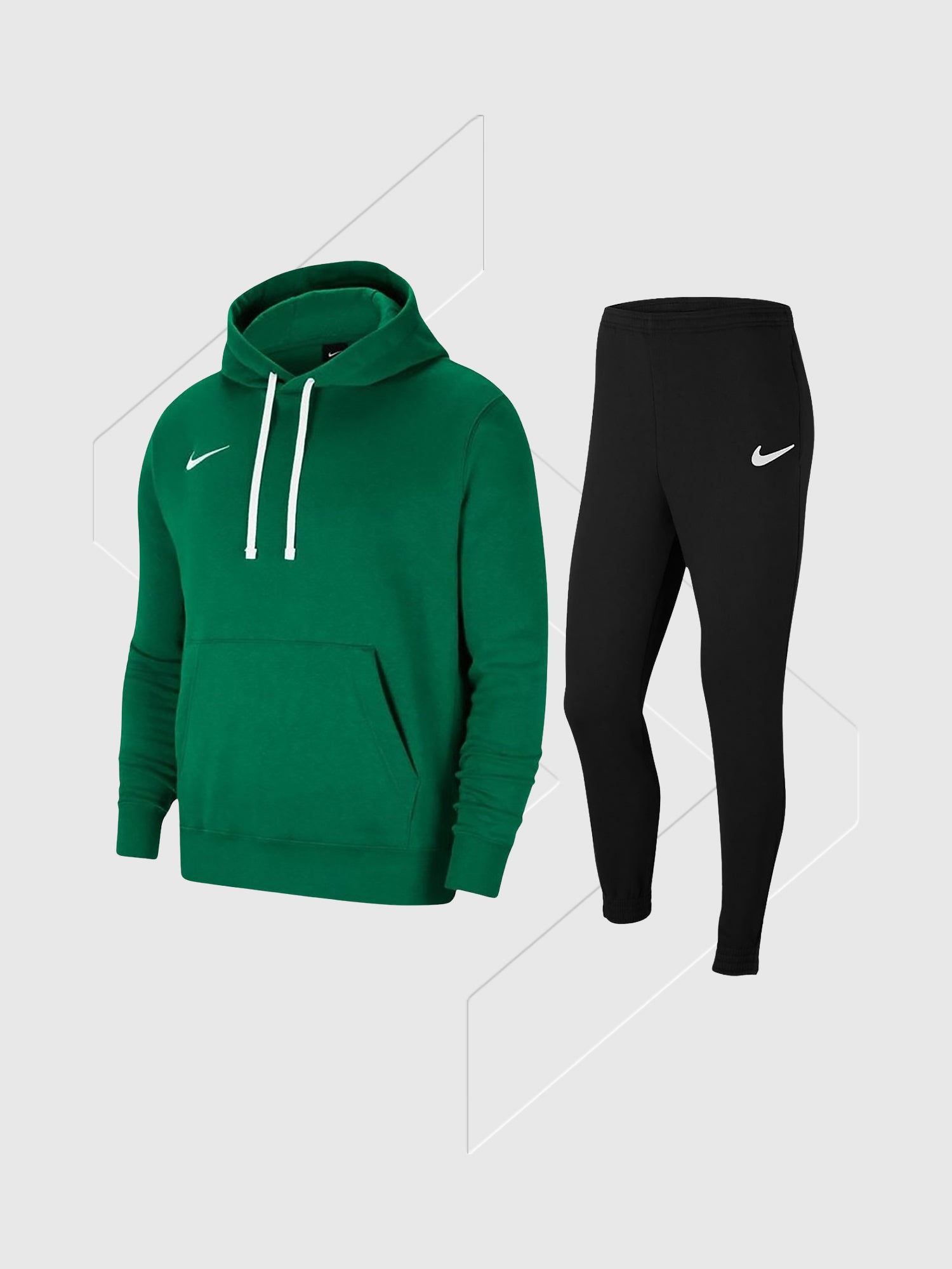 Nike Fleece Hoodie/Pant Set Green/Black Junior from Saxumo.com