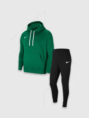 Nike Fleece Hoodie/ Pants Tracksuit Set Green/ Black from Saxumo