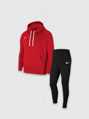Nike Fleece Hoodie/ Pants Tracksuit Set Red/ Black from Saxumo