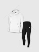 Nike Fleece Hoodie/ Pants Tracksuit Set White/ Black from Saxumo