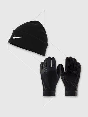 Nike Dri-Fit Standard Cuff Hat Black/Thermafit Gloves Set Black from Saxumo.com