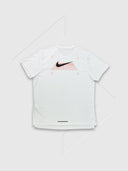 Nike Miler Short Sleeve Graphic Running T-shirt White from Saxumo