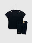 Nike Miler Short Sleeve Graphic T-shirt/Short Set Black from Saxumo