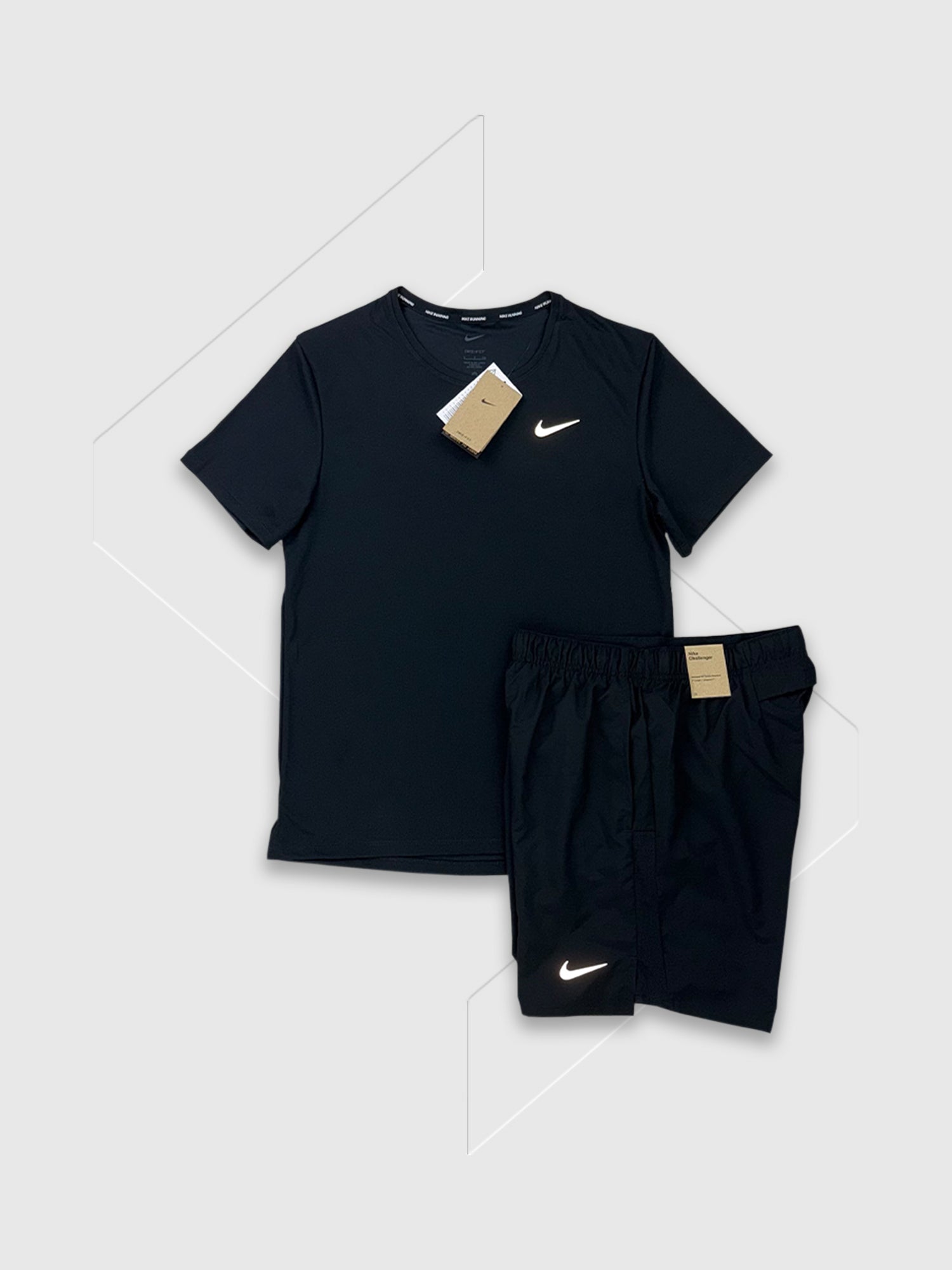 Nike Miler T-Shirt/Short Set Black from Saxumo