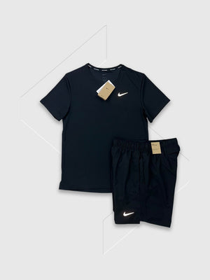 Nike Miler T-Shirt/Short Set Black from Saxumo