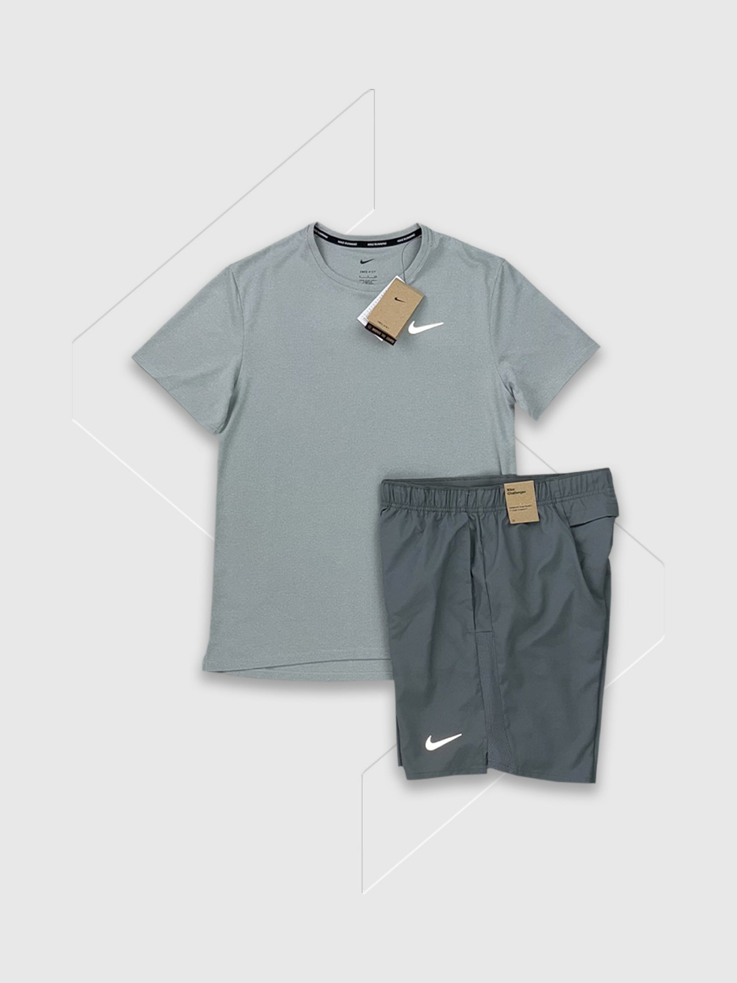 Nike Miler T-Shirt/Short Set Grey from Saxumo