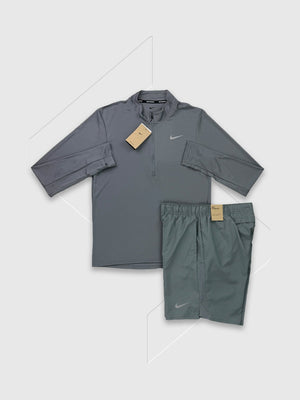 Nike Pacer Dri-Fit Half Zip/Short Set Iron Grey/Grey from Saxumo