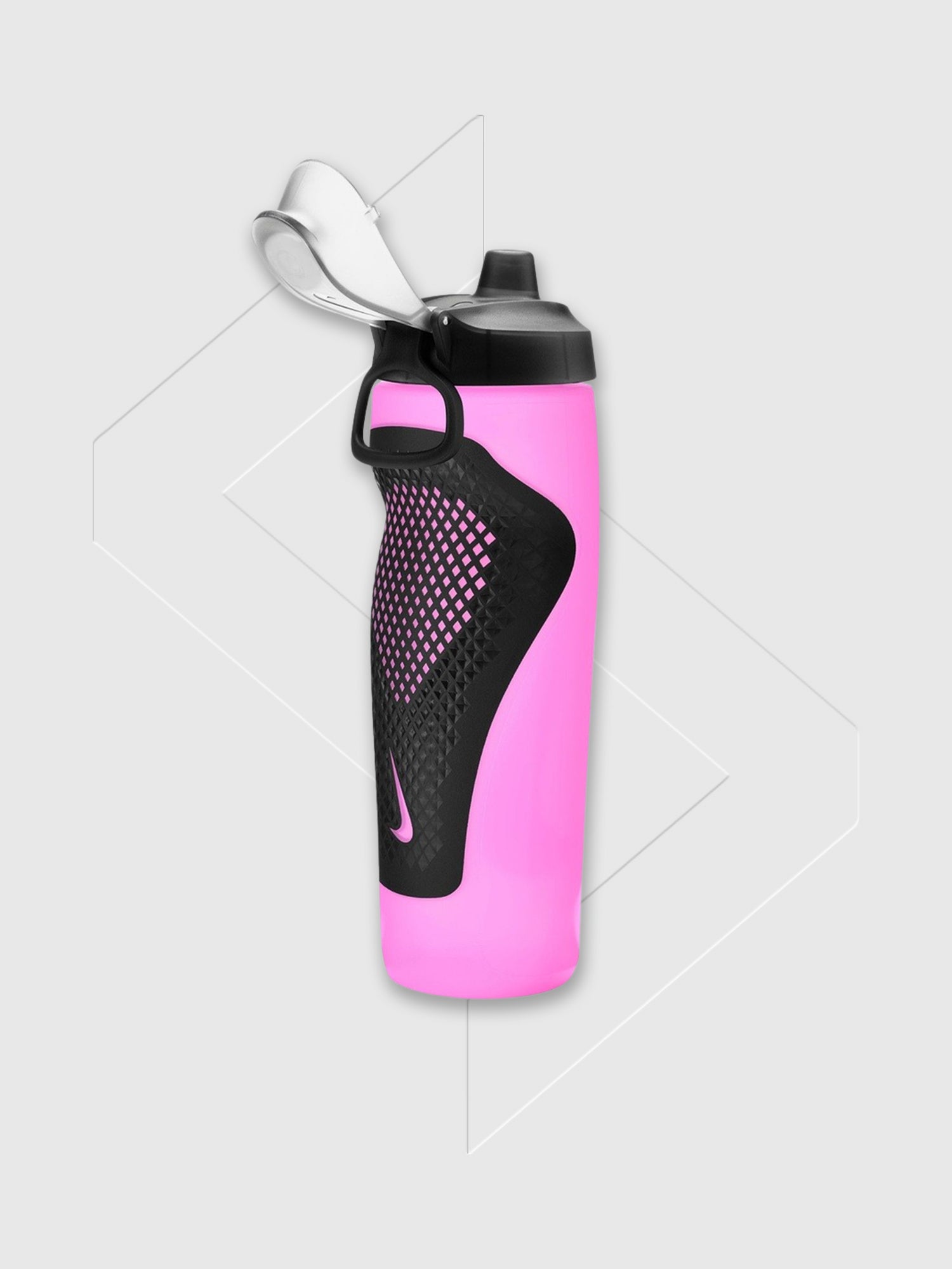 Nike Refuel Bottle Locking Lid 24 Oz Pink/Black/Silver from Saxumo.com