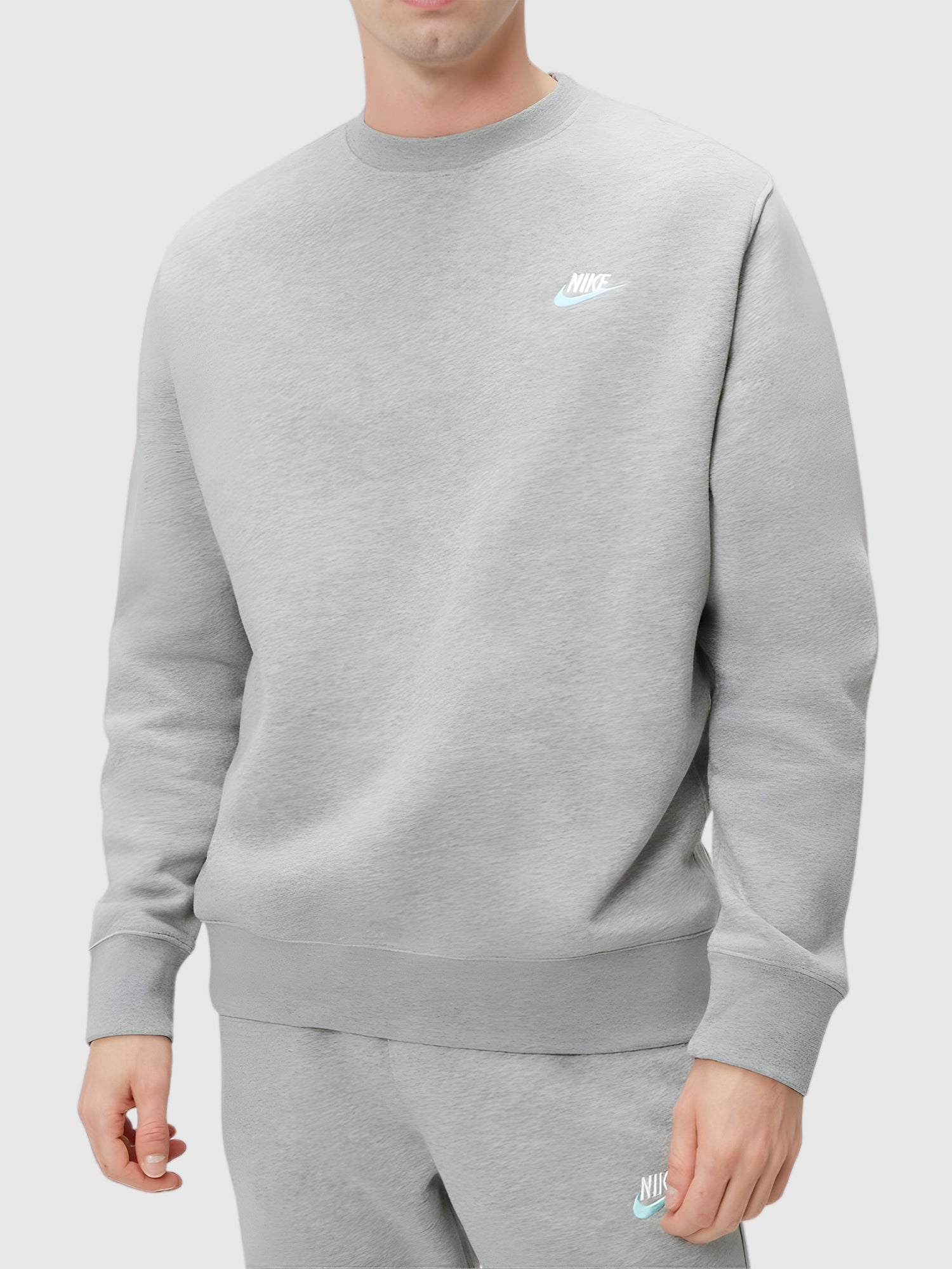 Nike Sportswear Club Fleece Crew Neck Long Sleeves Grey from Saxumo.com